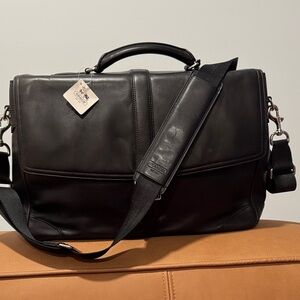Coach Black Leather Messenger Bag